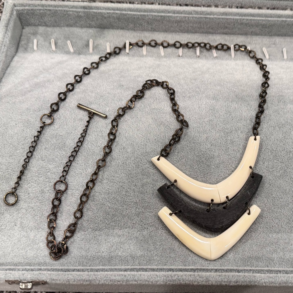 Noonday Collection Chevron Horn Statement Necklace